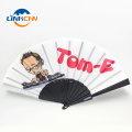 Personalized portable plastic folding hand fan in low moq